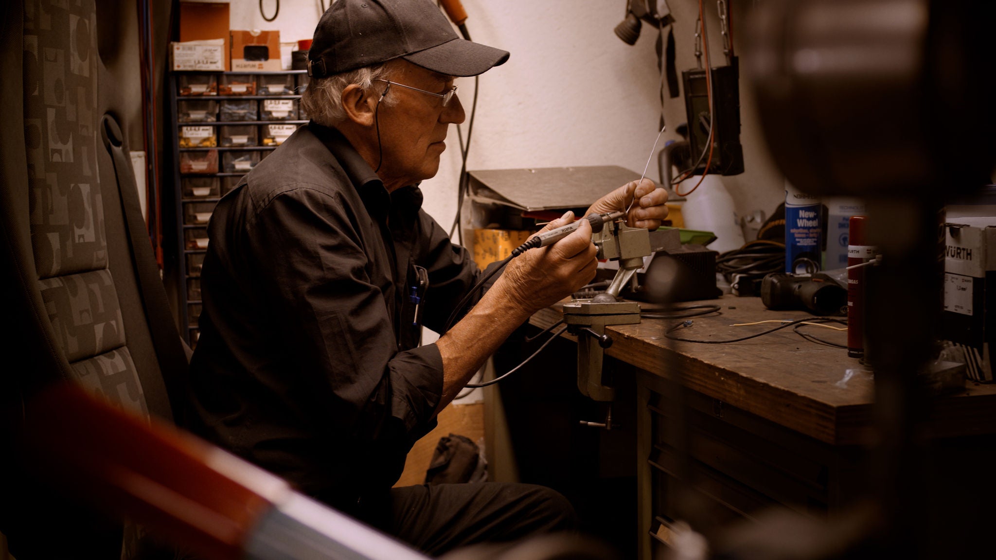 Josef Gensler in his workshop